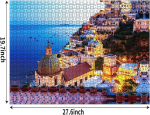 Jigsaw Puzzle 1000 Pieces Adult-Amalfi Coast(Gold Coast) High-Definition Abstract Art Large-Scale Decompression Puzzle-27.6" L X19.7 W - Image 2