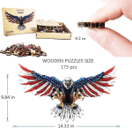 Wooden Jigsaw Puzzles, Bald Eagle Shape Wooden Puzzles for Adults,173 Pcs Unique Wooden Animals Shaped Puzzles,Magic Wooden Jigsaw Puzzles, Best Gift for Adults and Kids, 14.33" X 9.84" - Image 2