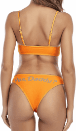 Women'S 2Pcs Come Here Yes Daddy Please Printed Bikini Swimsuit Bathing Suit Padded Bra Top Panty Set Swimwear - Image 3