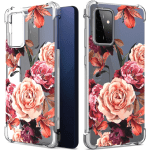 Phone Design for Samsung Galaxy A72 Case, Clear Flexible Soft Rubber Slim TPU Cover, Purple Flower