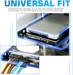 Dual SSD/HDD Metal Mounting Bracket Kit 2.5 to 3.5, Convert Any 2.5 Inch Solid State Drive/Hdd into One 3.5 Inch Drive Bay - Image 3