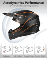 Dirt Bike Helmet DOT Approved - Motocross ATV MX BMX Offroad Full Face Helmet with 8 Ventilation Vents & Removable Liner, Adult Unisex Motorcycle Helmet for Trail Riding - YM-915 - Image 2