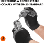 3Pairs Safety Work Gloves,Builder Gloves,Gardening Gloves,Light Duty Mechanic Gloves(Size S,3Colors,Sl7584) - Image 5