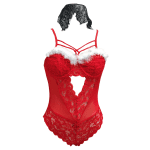 New in plus Size Sexy Lingerie for Women Sexy Santa Christmas Lingerie Set with Garter Belts Lace Teddy Babydoll Bodysuit - Image 6