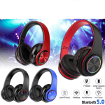 Foldable Lightweight Adjustable Wireless Bluetooth Headphones with Built-In Mic, Portable Headphone for Kids and Adults - Image 9