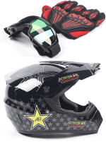 Youth Kids Safety Motocross Helmet ABS Breathable Unisex Youth Kids Helmet W/Goggles Gloves DOT Motocross ATV Dirt Bike Helmet Kit USA Stock (COLOR 4 M) - Image 9