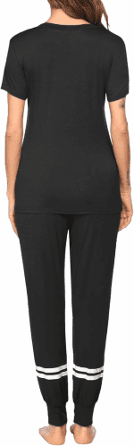 Womens Pajamas Set Short Sleeve Sleepwear Tops with Long Pants Pjs Set Print Nightwear - Image 4