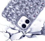 Compatible with Iphone 14 Case for Women Girls 3D Glitter Sparkle Bling Case Luxury Shiny Crystal Rhinestone Diamond Bumper Clear Gems Cute Glitter Case for Iphone 14，Purple - Image 12