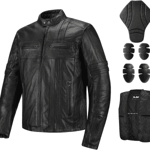 Motorcycle Real Leather Jacket for Men Genuine Cowhide Riding Biker CE Armored Jacket with Removable Thermal Liner JL1