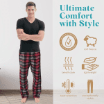 Mens Fleece Pajama Pants - Plaid Mens Pajama Bottoms - Mens Lounge Pants with Pockets (S - 3X) - Image 7