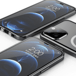 Case for Iphone12 Pro Max, Compatible with Magsafe 360 Degree Full Body Protection Case Magnetic Attraction Metal Bumper+Front Glass+Pc Back Cover for Iphone 12 Pro Max (6.7 Inch) (Blue) - Image 7