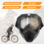 Motorcycle Goggles, Windproof Dirt Bike Helmet Riding Goggles with Removable Face Mask, Motorcycle Accessories (Transparent) - Image 6