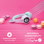 Kids Cat Ear Headphones, Bluetooth 5.3 Wireless, LED Lights, Safe Volume Limit, Micro SD/TF, for Ipad, Tablet, Travel (Purple/Teal) - Image 8