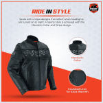 Daniel Smart Men Motorcycle Leather Jacket Reflective Skull Design Leather Jacket for Man with Concealment Armory Pocket - Image 5