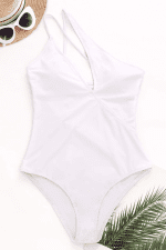 Womens High Waisted Swimsuits Sports Bathing Suits Cutout Crop Swimwear Strappy Bikini Sets - Image 5