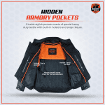 Daniel Smart Men Motorcycle Leather Jacket Reflective Skull Design Leather Jacket for Man with Concealment Armory Pocket - Image 7