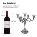 Pewter Candle Holder，5 Arms Metal Candle Holders for Pillar Candles（10.6 Inch Tall Candlestick Holders, for 1/2-1 Inch Taper Candles,Centerpiece Elegant Decoration Piece for Table - Image 2