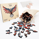 Wooden Jigsaw Puzzles, Bald Eagle Shape Wooden Puzzles for Adults,173 Pcs Unique Wooden Animals Shaped Puzzles,Magic Wooden Jigsaw Puzzles, Best Gift for Adults and Kids, 14.33" X 9.84" - Image 5