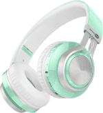 Wireless Headphones over Ear, Long Battery Life Deep Bass Bluetooth Headphones with Microphone Wireless and Wired Headset for Computer Iphone Teens Girls Women School Travel - Green