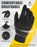 Motorcycle Gloves for Men Women, Touchscreen Riding Motorcycle Gloves with TPR Palm Pad and Hard Knuckles (Tips: Gloves Run Small, Please Choose One or Two Sizes Larger than Usual Size) - Image 4