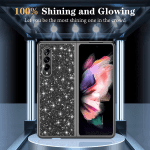 Samsung Galaxy Z Fold 3 Case, Ultra-Thin Sparkling Bling Glitter PC Hard Phone Case Protective Cover for Samsung Galaxy Z Fold 3 5G, Black - Image 6