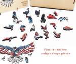Wooden Jigsaw Puzzles, Bald Eagle Shape Wooden Puzzles for Adults,173 Pcs Unique Wooden Animals Shaped Puzzles,Magic Wooden Jigsaw Puzzles, Best Gift for Adults and Kids, 14.33" X 9.84" - Image 6
