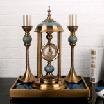 Retro Table Clock Ornaments Desk Alarm Clock Battery Operated Silent Desktop Pendulum Clock Living Room Indoor Home Decoration - Image 3