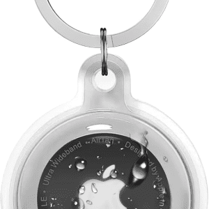 IPX8 Waterproof Apple Airtag Holder, Airtags with Keychain, Air Tag Case GPS Item Finders Accessories, Anti-Scratch Full Body Protective Air Tags Holder,Clear