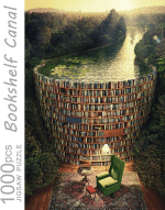 Jigsaw Puzzles for Adults, 1000 Pieces and Up, Bookshelf Canal Puzzle, Books Library Challenging Funny Puzzles for Friends Family Activity Game Nights Gifts