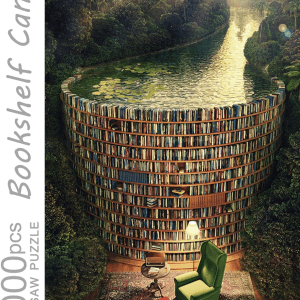 Jigsaw Puzzles for Adults, 1000 Pieces and Up, Bookshelf Canal Puzzle, Books Library Challenging Funny Puzzles for Friends Family Activity Game Nights Gifts