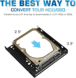 Dual SSD/HDD Metal Mounting Bracket Kit 2.5 to 3.5, Convert Any 2.5 Inch Solid State Drive/Hdd into One 3.5 Inch Drive Bay - Image 4