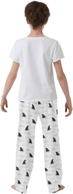 Boys Pajama Pants Shark Fin Lounge Pants Super Soft Pajama Bottoms with Pockets, L - Image 3