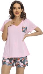 Women'S V-Neck Pajama Sets Funny Red Wine Glass Sleepwear Summer Short Sexy Nighty