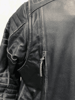 Men'S Original Black Passing Link Motorcycle Cowhide Distressed Leather Jacket with Dual Vents | Black Leather Biker Jacket - Image 3