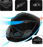 VX Lightweight Full Face Motorcycle Street Bike Helmet with Extra Tinted Visor, Coolmax Technology & OTG Ready, DOT Approved - Image 5