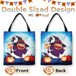 Halloween Tote Bag Halloween Canvas Bags for Trick or Treat 13.8”× 12.6” Halloween Tote Bags for Kids Halloween Witch Gift Bags Halloween Reusable Grocery Bags Halloween Party Supplies - Image 4