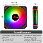 ARGB Fans,120Mm Case Fan,Addressable RGB High Performance PC Fan,4Pin PWM with 3Pin ARGB SYNC (WY-02S, Red, 1) - Image 4