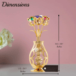 Flowers Bouquet Vase Ornament with Multi-Color Crystals – Elegant Home Decor Tabletop Showpiece for Mom, Wife, Grandma, Daughter - Mother’S Day, Birthday, Anniversary, Christmas - Image 3