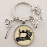 Vintage Sewing Machine Keychain Scissors Keychain Glass round Art Picture Keychain Handmade Jewelry Gift - Image 22
