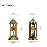 Retro Table Clock Ornaments Desk Alarm Clock Battery Operated Silent Desktop Pendulum Clock Living Room Indoor Home Decoration - Image 7