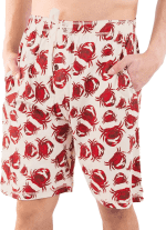 Pajama Shorts for Men, Men'S Pajama Bottoms, Sleepwear, Seafood, Ocean, Crustacean, Animal (Crabs, Small)