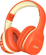 Kids Wireless On-Ear Headphones, Orange, 55H Playtime, Bluetooth 4.0+