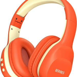 Kids Wireless On-Ear Headphones, Orange, 55H Playtime, Bluetooth 4.0+