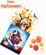 Halloween Tote Bag Halloween Canvas Bags for Trick or Treat 13.8”× 12.6” Halloween Tote Bags for Kids Halloween Witch Gift Bags Halloween Reusable Grocery Bags Halloween Party Supplies - Image 5