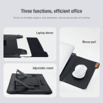 Laptop Sleeve 15.6 Inch,Macbook Air Sleeve Case with Laptop Stand and Mouse Pad,2 Stand Modes,Slim Protective Cover for Macbook Air M4,Air 15/Pro 16,Hp/Dell/Other 15''-16'' Notebook,Black - Image 2