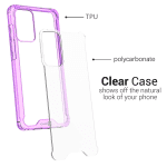 for Samsung Galaxy A72 Phone Case, Clear Slim Fit Lightweight Hard Cover TPU, Purple Bumper - Image 2