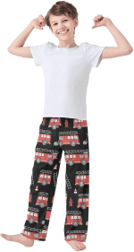 Fire Truck Pattern Pajama Pants for Boys Soft Pajama Pants Kids Long Pj Pants M - Image 2