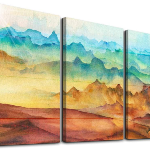 Canvas Wall Art for Living Room Bedroom Decoration Hang Pictures Abstract Mountain Paintings Artwork Bathroom Wall Decor Kitchen Home Decoration Posters Inspirational Wall Art 16X12 Inch/ 3 Piece Set