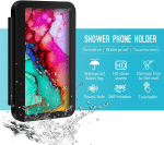 Shower Phone Holder Waterproof Shower Case Bathroom Case for Phone anti Fog Touch Screen 360° Rotation Compatible with Mobile Phones under 7 Inches (Black) - Image 7