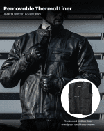 Motorcycle Real Leather Jacket for Men Genuine Cowhide Riding Biker CE Armored Jacket with Removable Thermal Liner JL1 - Image 5